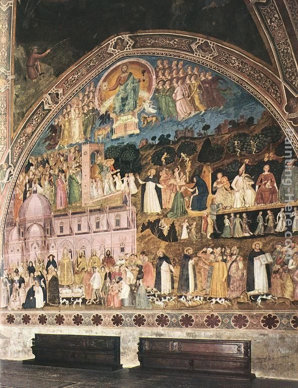 Andrea Bonaiuti da Firenze Frescoes on the right wall